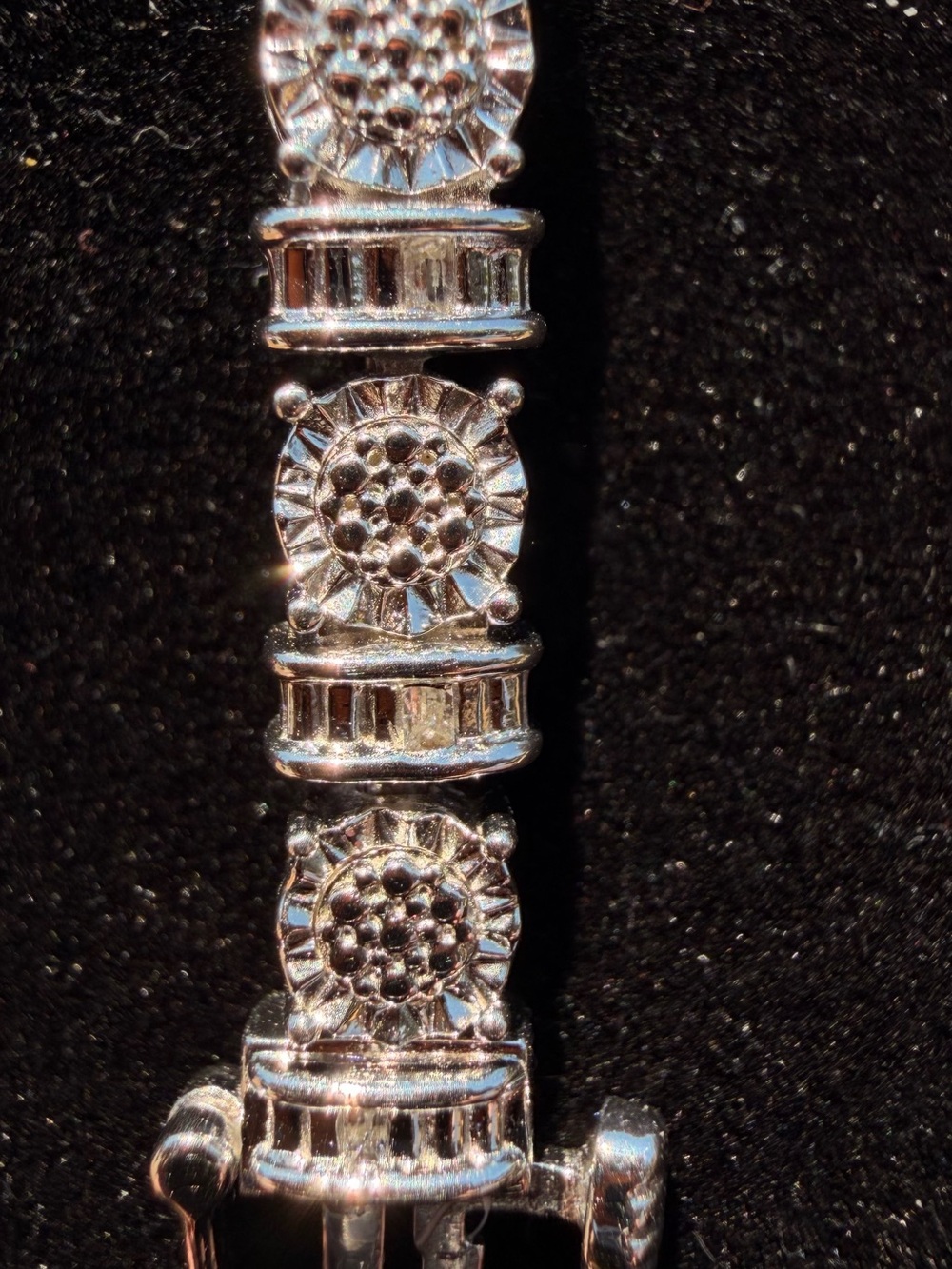 7” Fancy 14K White Gold Over Sterling Silver 0.25 CTW Diamond Tennis Bracelet - Picture 8 of 12